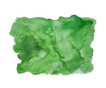 Green watercolor background.Picturesque abstraction on a white background. © Полина Путинцева