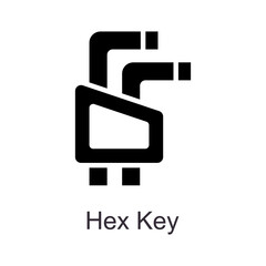 Hex Key vector Solid Icon Design illustration. Home Improvements Symbol on White background EPS 10 File