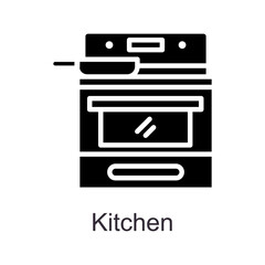 Kitchen vector Solid Icon Design illustration. Home Improvements Symbol on White background EPS 10 File