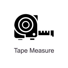 Tape Measure vector Solid Icon Design illustration. Home Improvements Symbol on White background EPS 10 File