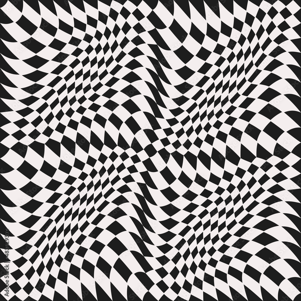 Poster rhompbuses black snd white pattern. simple rhombuses checkered flag.