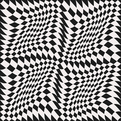 Rhompbuses black snd white pattern. Simple rhombuses checkered flag.