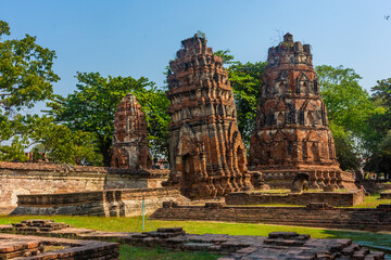 Fototapeta na wymiar Ruins of Ayutthaya Temples, Thailand