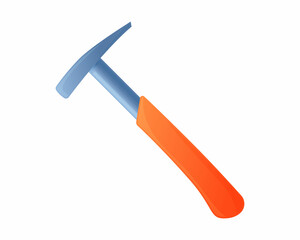 Vector illustration claw hammer isolated on white background. Carpenter or builder hammer vector icon in flat cartoon style. Handyman tool for home repair.