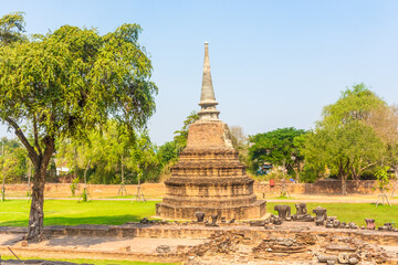 Ancient pagoda of a temple in Ayutthaya, Bangkok