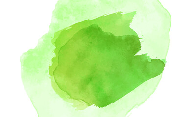 A large watercolor spot on a white background in bright green tones.