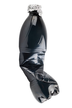 marijuana bong made from a plastic bottle and foil isolated on white background