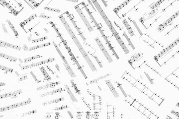 Fototapeta premium a background of random musical notes like in jazz