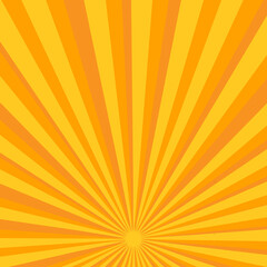 retro style orange and yellow sunburst background, vector illustration