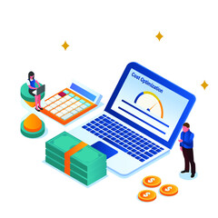 Cost optimization isometric 3d vector concept for banner, website, illustration, landing page, flyer, etc.