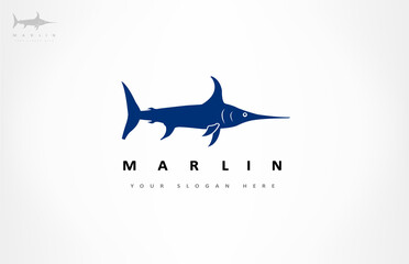Marlin fish logo vector design