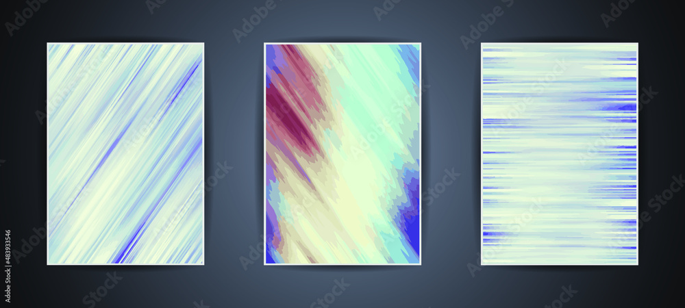 Poster set of modern abstract color backgrounds. liquid flow style. creative gradient texture for you desig