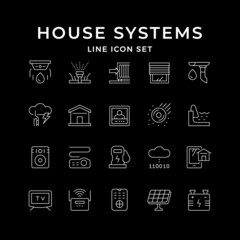 Set line icons of house systems