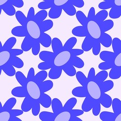 Simple floral seamless pattern with flowers for fabrics and cards and linens and kids and wrapping paper