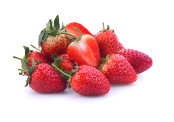 Strawberries isolated on white background