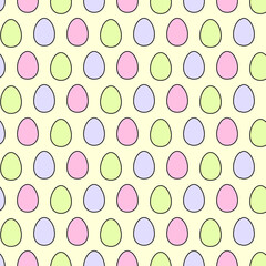 Easter pastel eggs vector seamless pattern
