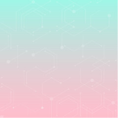 Abstract background with dots and lines, pink turquoise, pink green background, pink blue background
