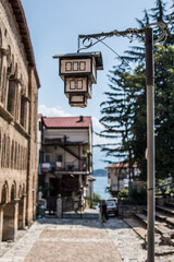 Fototapeta na wymiar Street lamp in Ohrid, Macedonia.