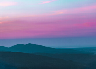 sunset in the mountains