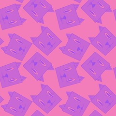 Kids seamless cute cats kittens pattern for fabrics and textiles and packaging and linens and wrapping paper