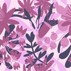 Simple floral seamless pattern with flowers for fabrics and cards and linens and kids and wrapping paper