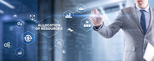 Allocation of Resources. Marketing Planning Strategy Concept. Business Technology