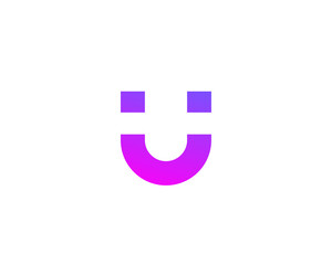 Letter U with smile logo icon design template elements