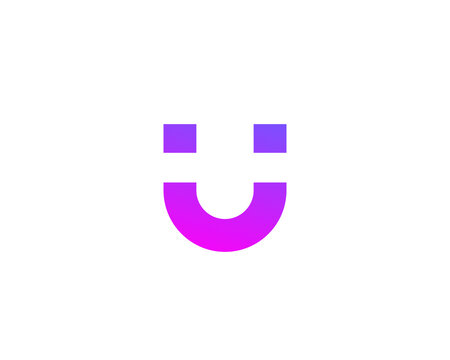 Letter U with smile logo icon design template elements