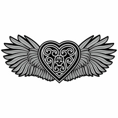 valentine skull with heart, grunge vintage design t shirts