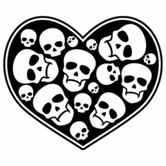 valentine skull with heart, grunge vintage design t shirts
