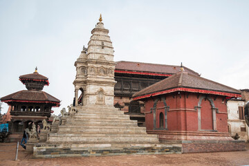 Fototapeta premium Kathmandu,Nepal- April 20,2019 : Patan Durbar Square is situated at the centre of Lalitpur city. Patan is one of the oldest know Buddhist City. It is a center of both Hinduism and Buddhism.