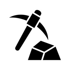 Digging icon isolated on white background