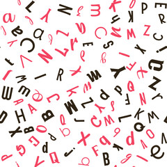 Letters, alphabet, education, school concept. Seamless vector EPS 10 pattern. Flat style
