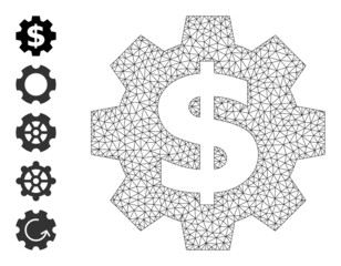 Vector financial industry mesh icon structure. Abstract 2d mesh financial industry, designed with triangular grid.