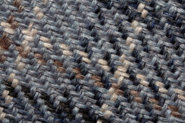 texture of jacquard fabric with geometric pattern close-up