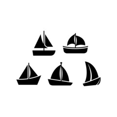 Boat set icon isolated on white background