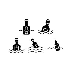 Obraz premium Message Bottle set icon isolated on white background