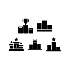 Podium set icon isolated on white background