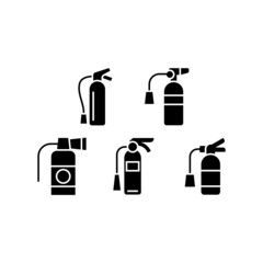 Extinguisher set icon isolated on white background