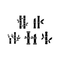 Bamboo set icon isolated on white background