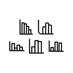 Chart set icon isolated on white background