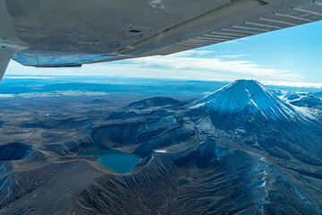 Scenic flight around Mount Ngauruhoe in Tongariro National Park - New Zealand.
