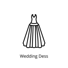 Fototapeta na wymiar Wedding Dess icon in vector. Logotype