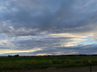 clouds over the field