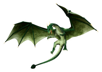 Obraz premium 3D Rendering Fairy Tale Dragon on White