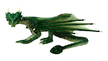 Obraz premium 3D Rendering Fairy Tale Dragon on White