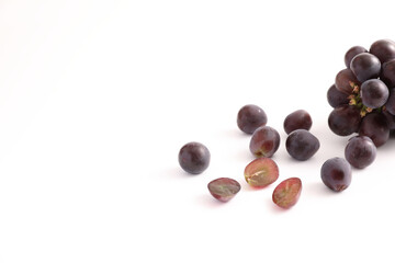 Red grapes isolated in white background