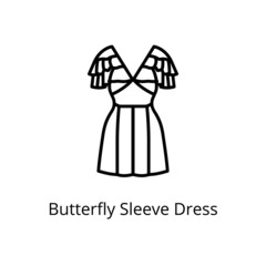 Butterfly Sleeve Dress icon in vector. Logotype