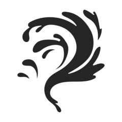 Water splash vector icon.Black vector icon isolated on white background water splash.
