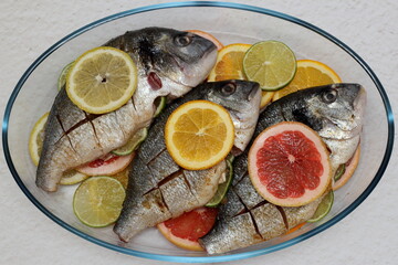 fresh fish with lemon